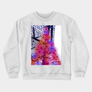 Street Christmas tree decoration in colorful neon lights Crewneck Sweatshirt